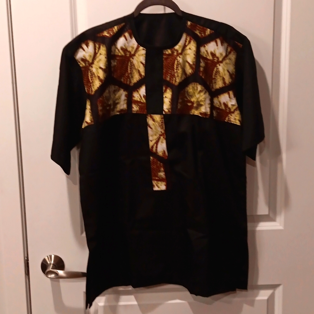 Men's Black African Shirt med+